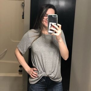 Soft, Grey, Twisted T-Shirt